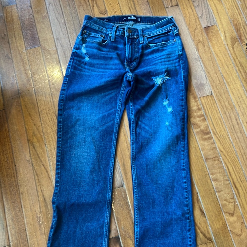 Hollister boot cut, epic flex, distressed jeans medium rinse W 28L 34